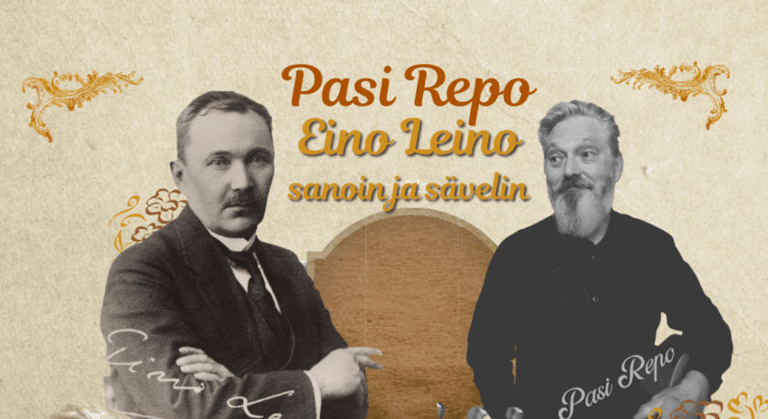 Eino Leino ja Pasi Repo katsovat viistosti eteen päin