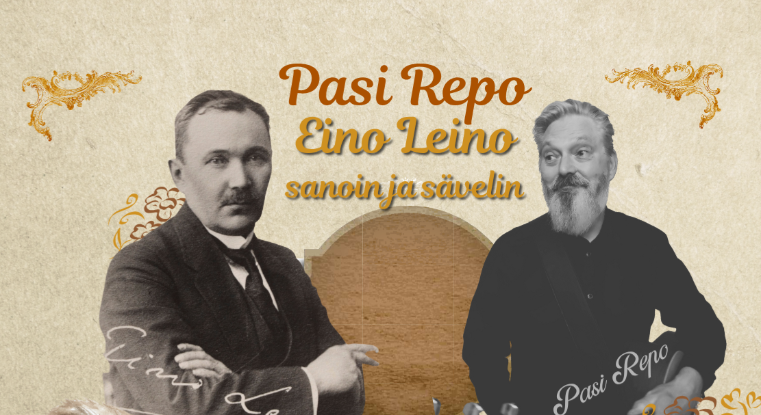 Eino Leino ja Pasi Repo katsovat viistosti eteen päin
